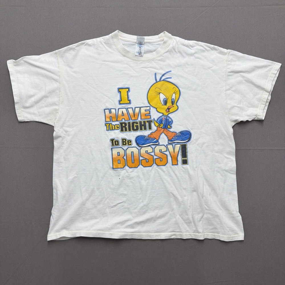 Vintage Tweety Bird Right To Be Best Tshirt 2XL White